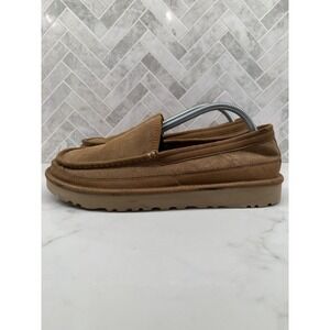UGG Dex Loafers Men's Size 10.5 Brown Suede Wool Lined Classic Slip On 1103901